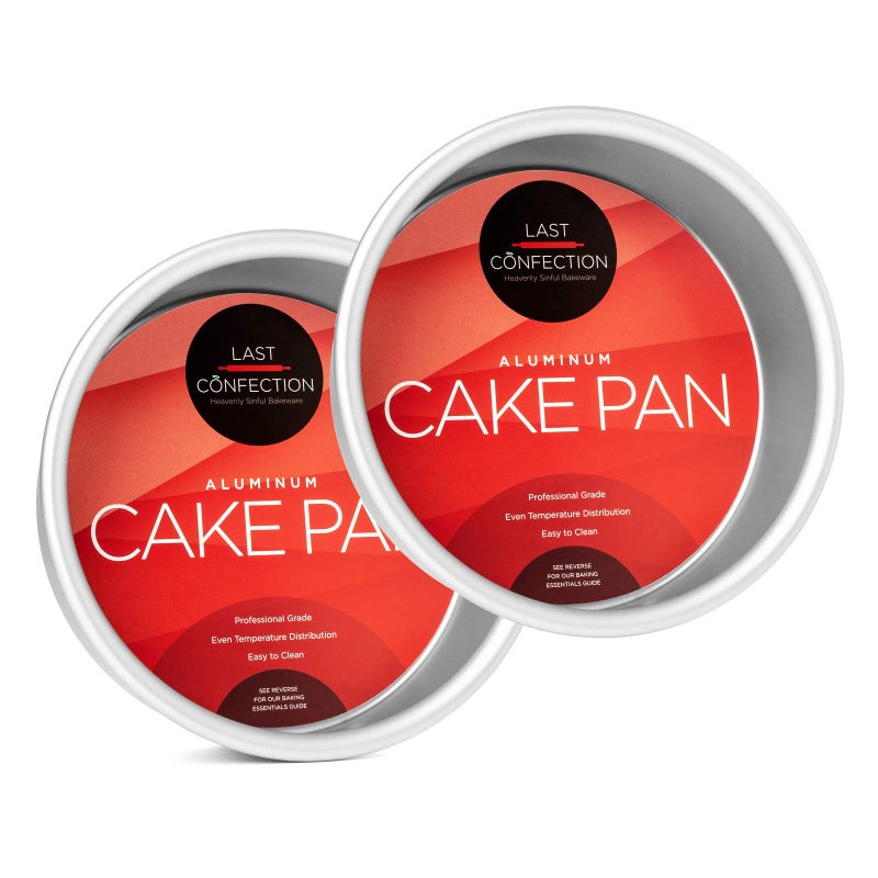 LAST CONFECTION 2Piece Round Cake Pan Set  6 x 2 Deep Aluminum Pans