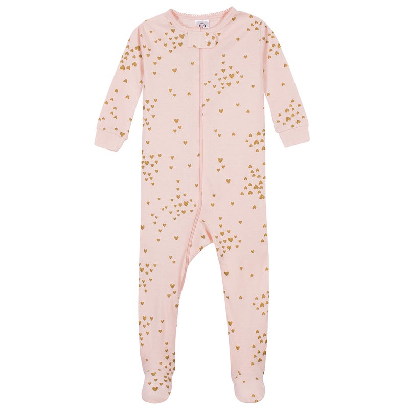 Gerber Baby Girls 4-Pack Footed Pajamas, Love Llamas Pink, 12 Months - Image 2