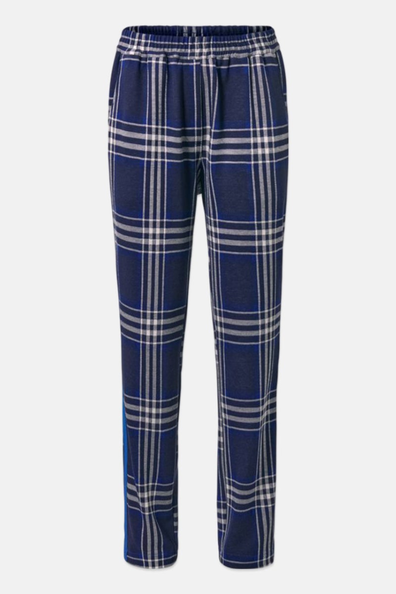 Tchibo Women Regular Fit Checkered Pants, Blue - Image 2