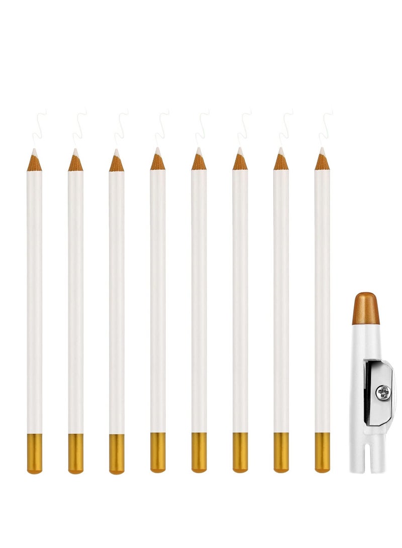 كاست ويف 8 قطع من أقلام الحلاقة مع مبراة مدمجة لحواف الحلاقة وأقلام الرصاص وأقلام تحديد اللحية وأقلام تحديد اللحية للرجال (أبيض)