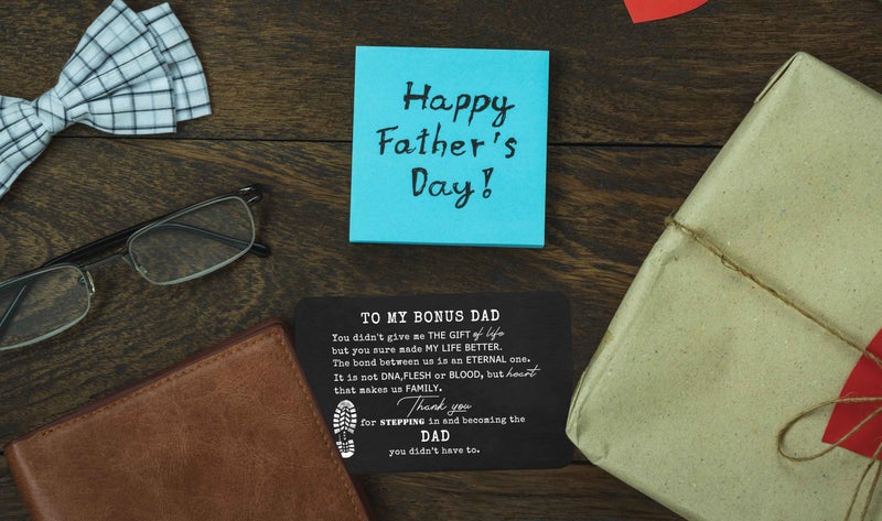 FYSIA Christmas Gift for Stepdad,Father-in-Law,Bonus Dad,Stepfather-Father's Day Wedding Present-You Didn't Give Me the Gift of Life-Wallet Insert Decor,Bonus Dad Wallet Card from Son Daughter - Image 2