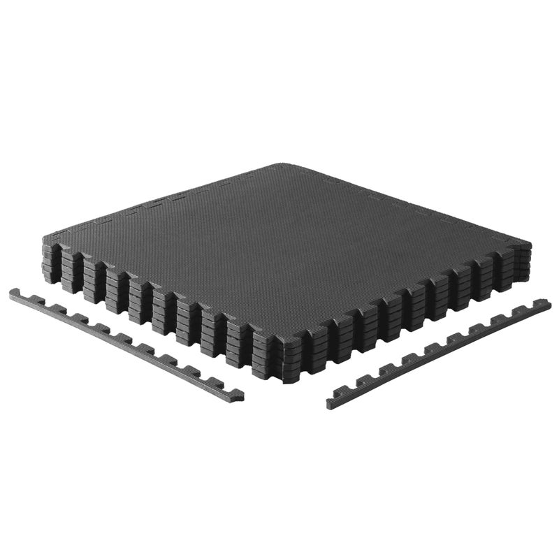 CAP Barbell 1/2-Inch Interlocking EVA Foam Exercise Puzzle Mat Home Gym Flooring - 1 Pack | 24" x 24" x 1/2" | T Pattern - Black - Image 1