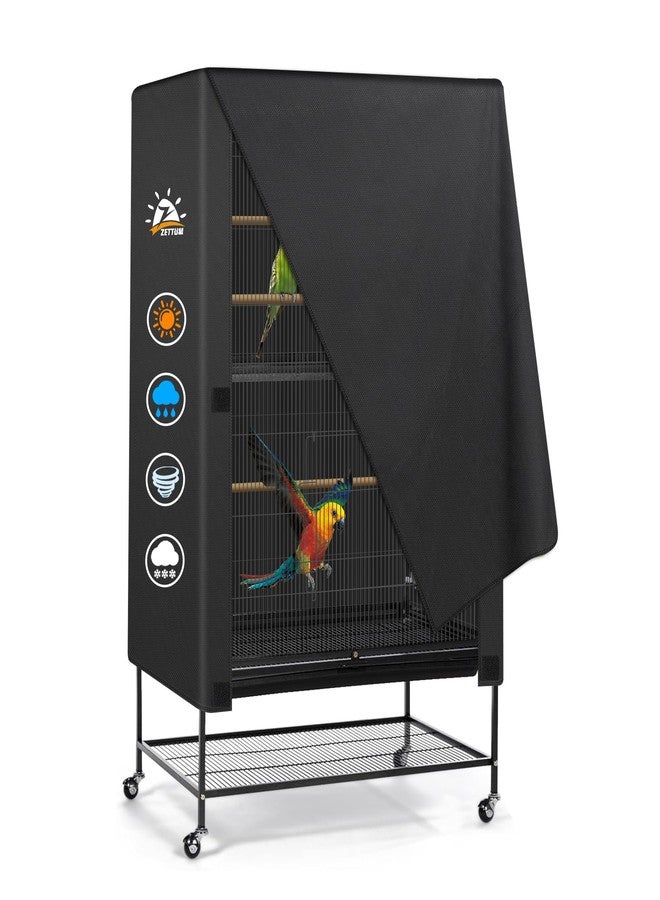 Zettum Bird Cage Cover - 600D Bird Cage Covers for Night Heavy Duty & Waterproof, Fade-Resistant Pet Bird Cage Cover Accessory for Parakeet, Parrot, Cockatiel and More Finches - 33 x 23 x 40 Inch