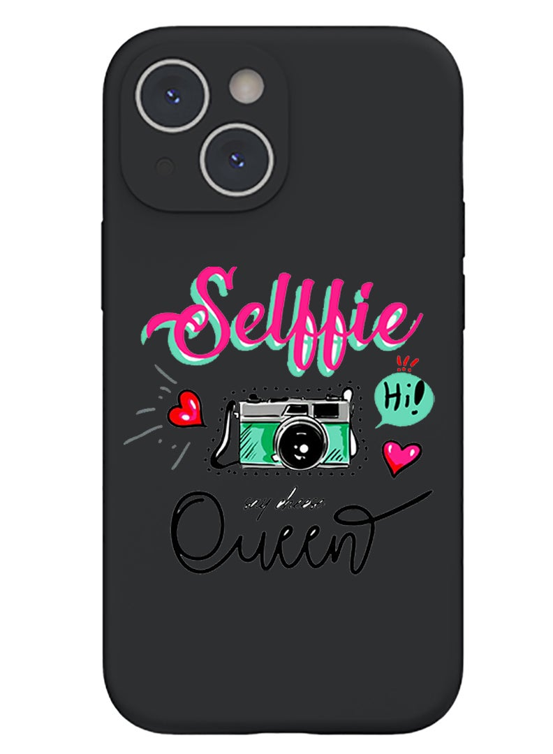 Theodor Protective Slim Fit Case Liquid Silicone Cover with Full Body Protection Anti-Scratch Shockproof Case For iPhone 15 Black  - Sneakers - Image 1