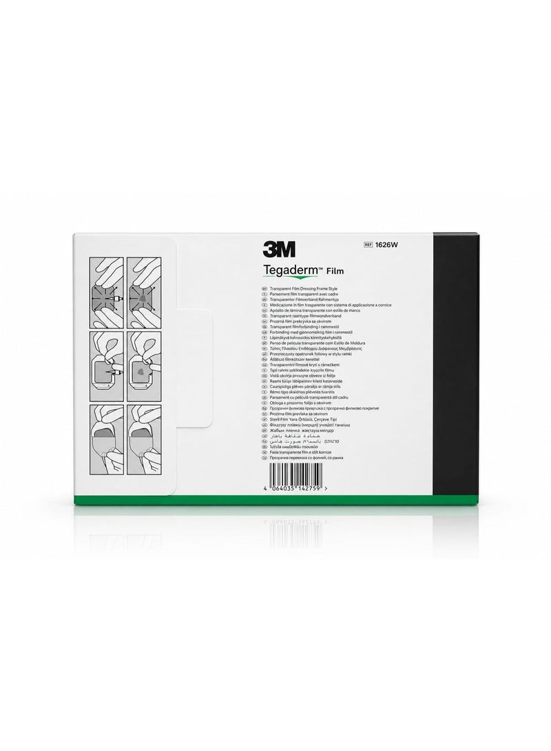 3M Pack of 50 Tegaderm Waterproof Clear Plasters 10 x 12 cm 1626W - Image 3