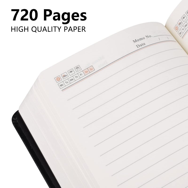 SAYEEC Thick Lined Journal Notebook 720 Pages Leather Journals for Writing B6 Soft Cover College Ruled Notebook 360 Sheets Lined Paper Memo Book Personal Daily Diary Gift for Men Work Note Taking - Image 4