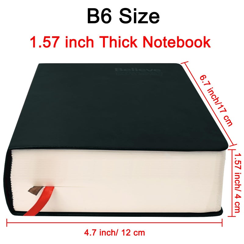 SAYEEC Thick Lined Journal Notebook 720 Pages Leather Journals for Writing B6 Soft Cover College Ruled Notebook 360 Sheets Lined Paper Memo Book Personal Daily Diary Gift for Men Work Note Taking - Image 2