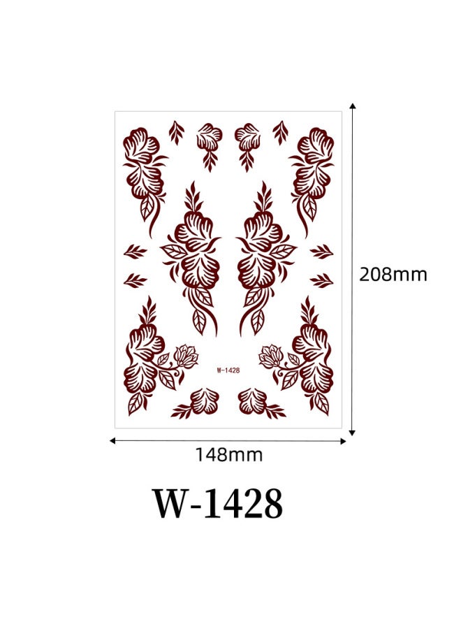 Mehendi Stickers Henna Mehendi stencil Tattoo Sticker for Hands Temporary Waterproof Mehndi Tattoo Body Art for Women & Girls - Image 1