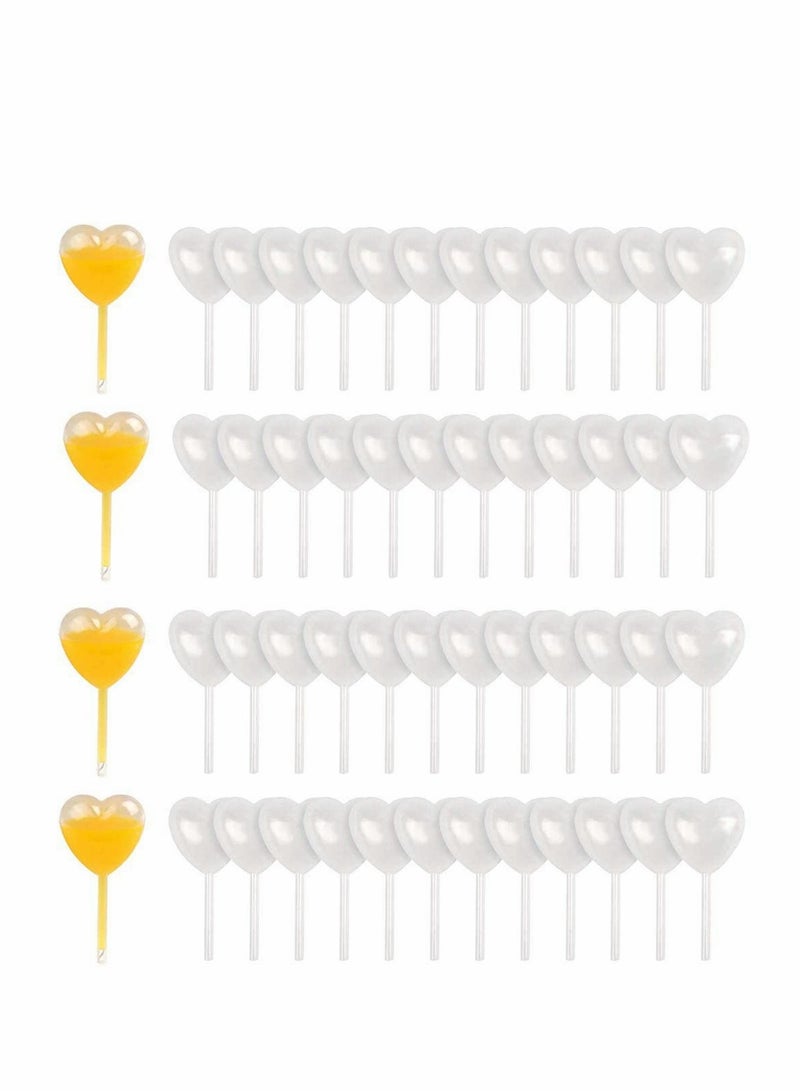 4ml Mini Squeeze Transfer Cupcakes Pipettes Heart Shape, Disposable Plastic Droppers for Cupcake, Dessert, Strawberries and Chocolate for Party Decoration, 100 Pcs - Image 1