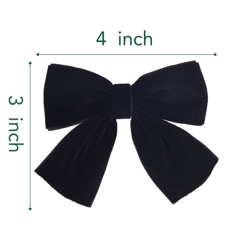 DEEKA 2 PCS 4" Hand-made Velvet Hair Bows Alligator Clips Hair Accessories for Little Teen Toddler Girls Kids Set of 2 -Green - Image 2