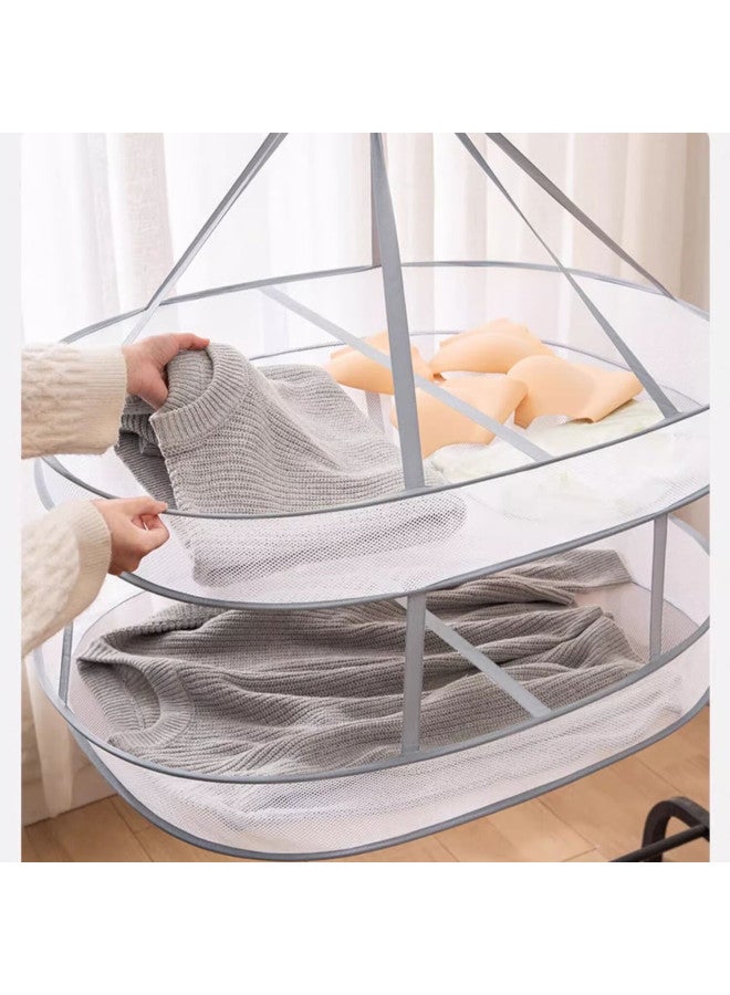 Mengting Mengtin Laundry Basket Clothes Drying Net Sweater Wool Garment Drying Tool Large Double-layer Balcony Home Use - Image 5