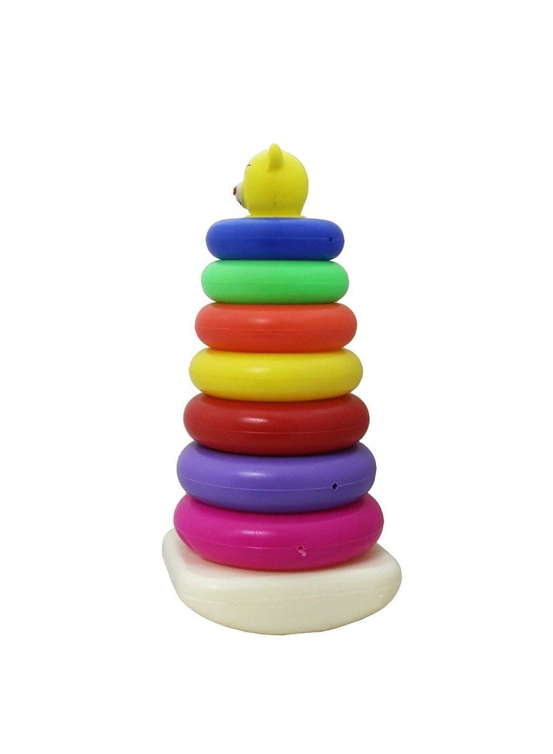 Tall Teddy Stacking Toy With 7 Colorful Rings For Baby To Grasp Shake And Stack Multicolored Teddy Stacking  Age 6 Months And Older  - Image 4