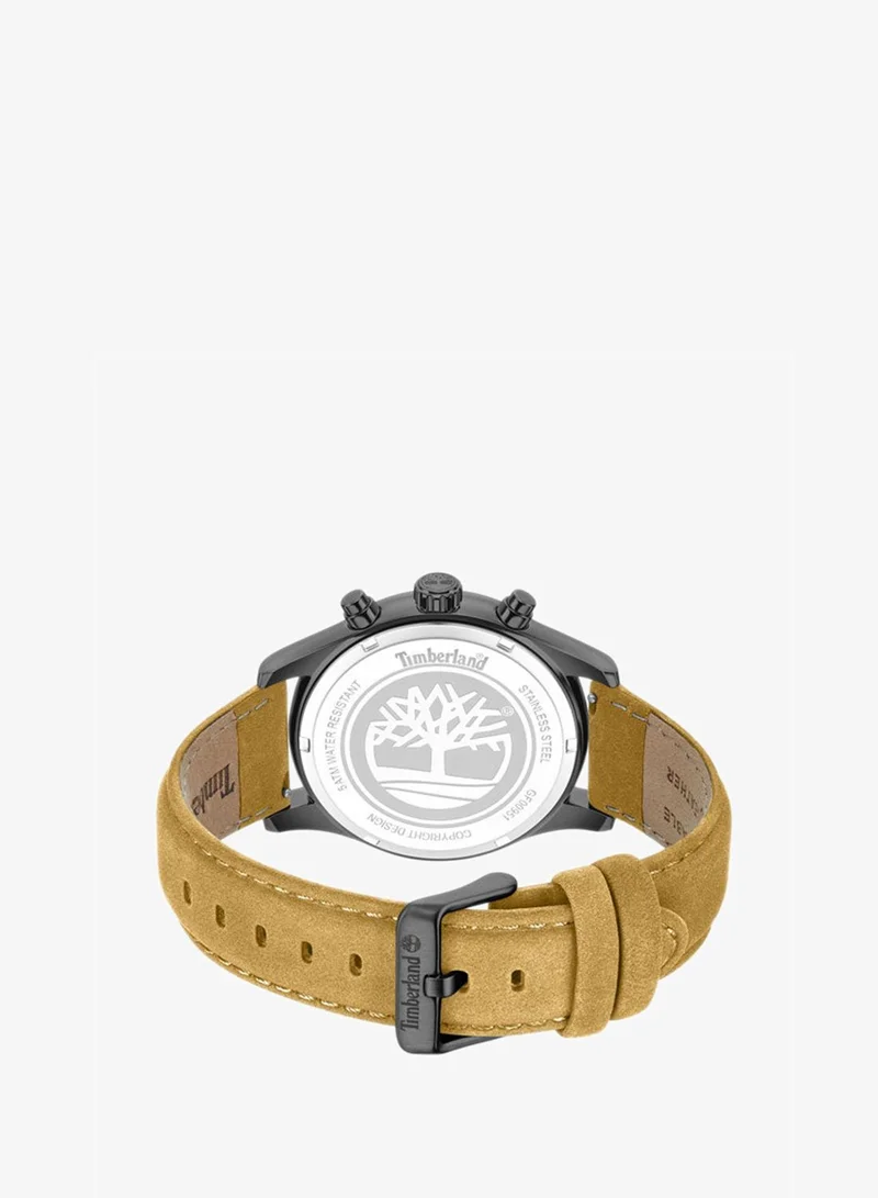 Timberland Black Men's Ashmont Black Dial Leather Strap Chronograph Watch for Men, 44mm for Men | Best Price UAE