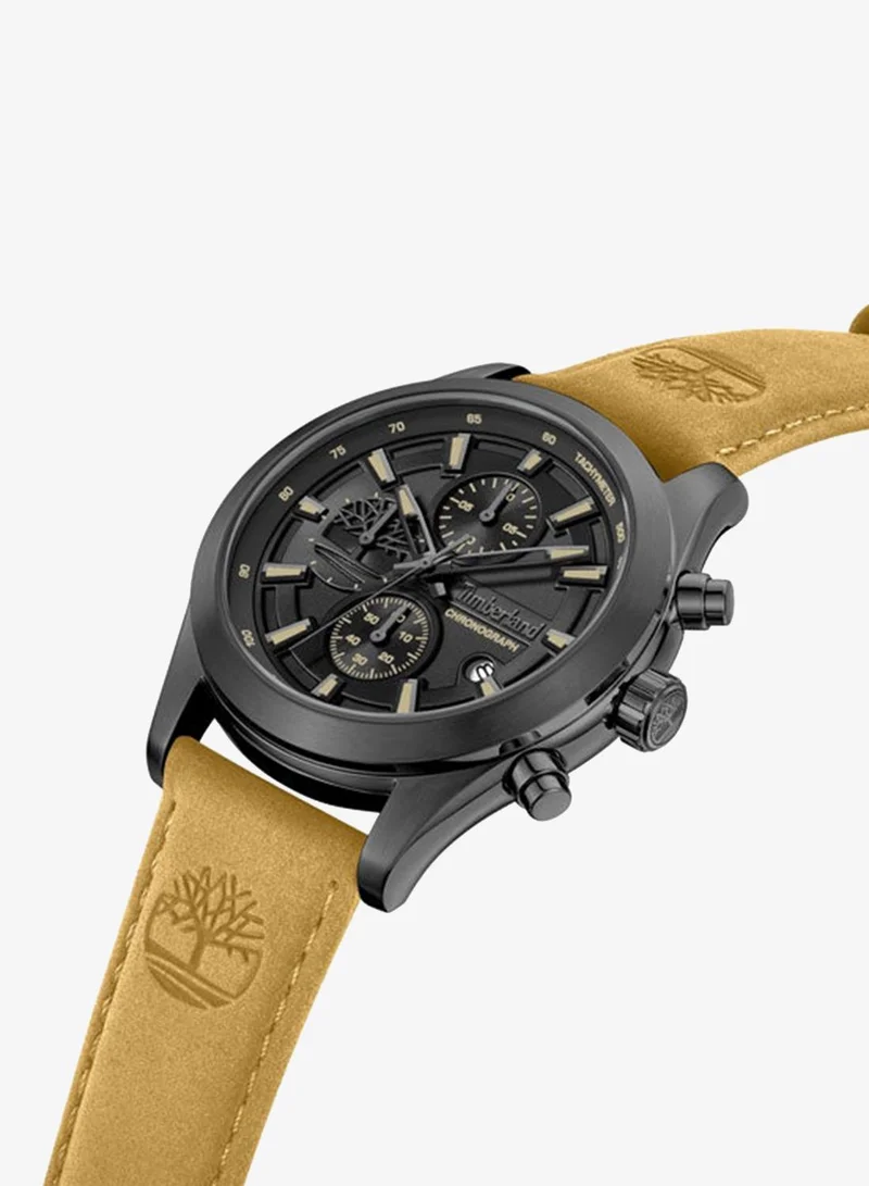 Timberland Black Men's Ashmont Black Dial Leather Strap Chronograph Watch for Men, 44mm for Men | Best Price UAE