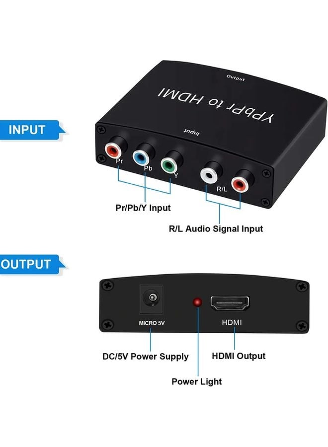 محول YPbPr إلى HDTV مع محول صوتي يعمل بالطاقة عبر USB لجهاز Xbox 360 وDVD وPSP إلى الشاشة - Image 4