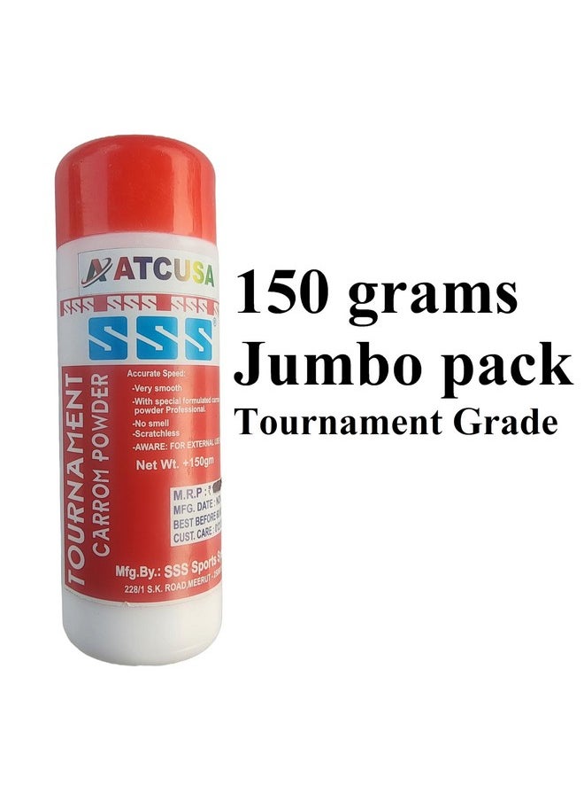 ATCUSA Tournament Carrom Powder 150 gm | Professional Carrom Board Powder | Extra Smooth Then Super Disco Powder | SSS Jumbo Pack 150 Grams | Stroke Master Professional Grade International Specifications |  - Image 2