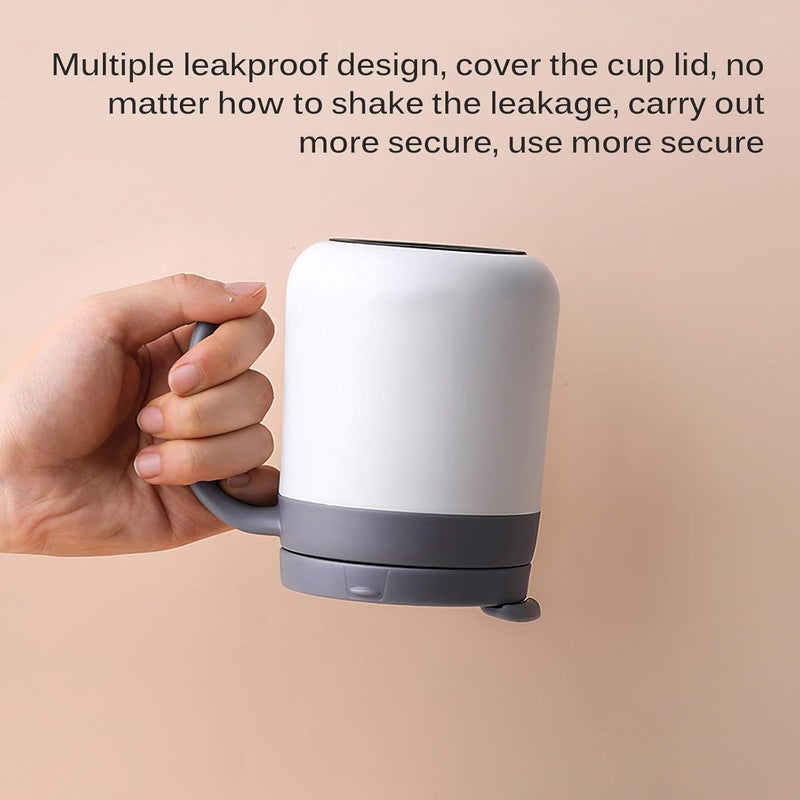 Leeonz 350ml Thermos Cup 304 Stainless Steel Insulated Coffee Mug with Handle Thermos Cup for Home Office (White) - Image 5