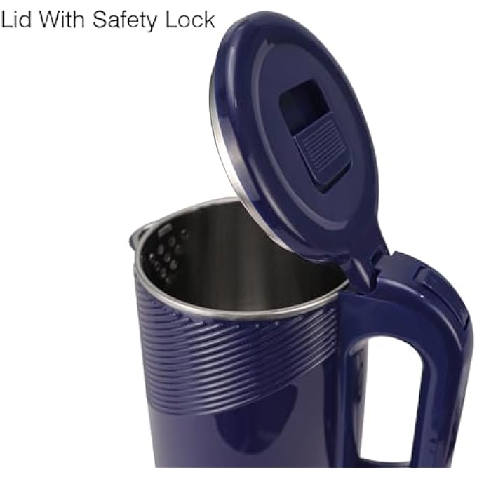 iBELL Pek20Blplus Premium Electric Kettle 2 Litre 1600W Auto CutOff Feature Stainless Steel With Insulation 360 Degree Rotating Base Safety Lid With Locking Mechanism Blue - Image 5
