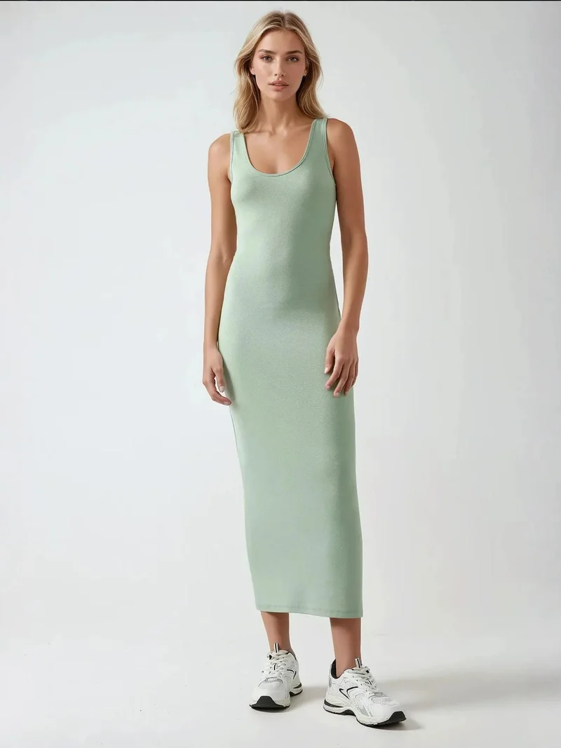 زوبعة فستان ميدي بلمسة ناعمة أساسي