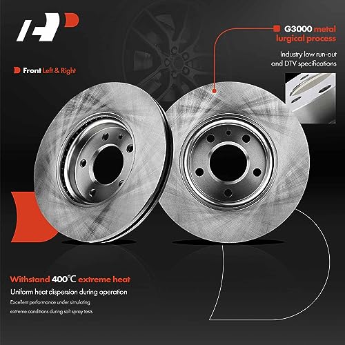 A-Premium 11.81 inch (300mm) Front Vented Disc Brake Rotors Compatible with Select Chevy and Buick Models - Equinox, Malibu, Cruze, Orlando, Trailblazer, Volt, LaCrosse, Verano, Encore GX, 2-PC Set - Image 3