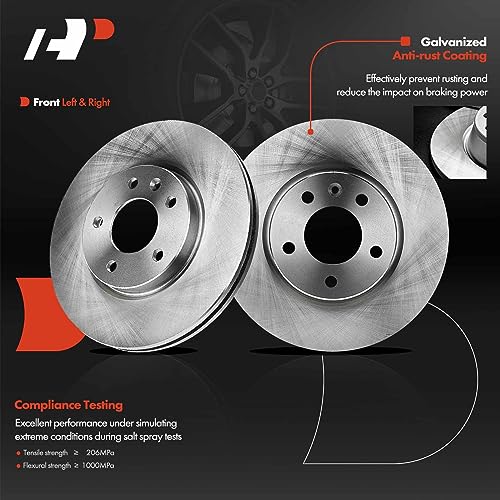 A-Premium 11.81 inch (300mm) Front Vented Disc Brake Rotors Compatible with Select Chevy and Buick Models - Equinox, Malibu, Cruze, Orlando, Trailblazer, Volt, LaCrosse, Verano, Encore GX, 2-PC Set - Image 2