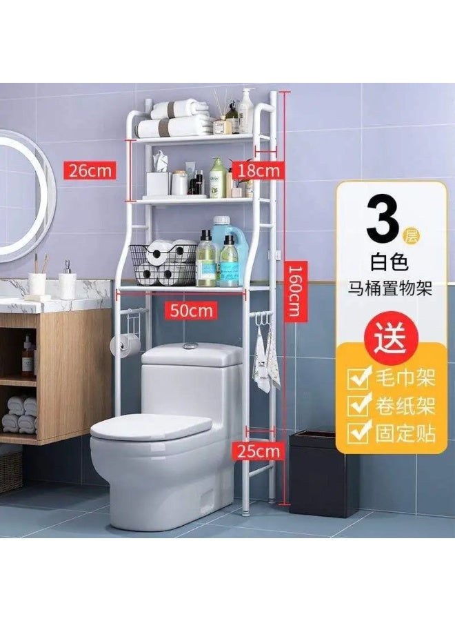 3-Tier Over-the-Toilet Bathroom Storage Rack High Capacity Space Saver Organizer Stand - Image 2