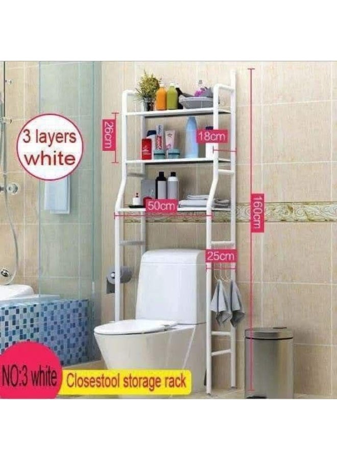 3-Tier Over-the-Toilet Bathroom Storage Rack High Capacity Space Saver Organizer Stand - Image 4