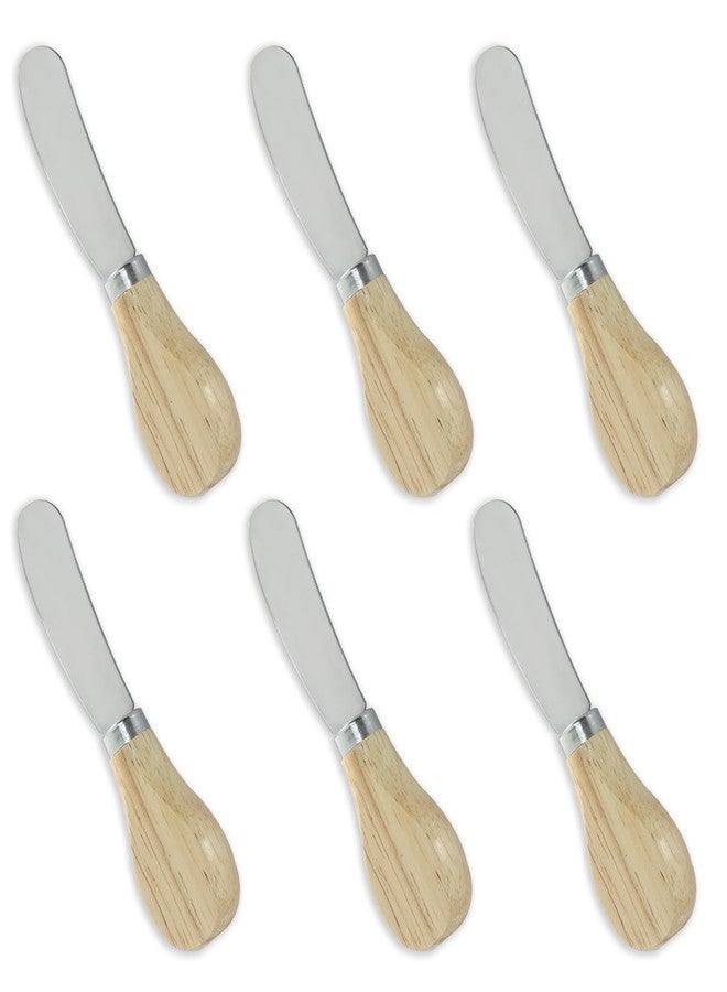 Marvexi 6Pcs Cheese Spreader Knives Stainless Steel Peanut Butter Spreader with Wooden Handle for Cheese, Cream, Jam, Peanut butter - Image 5