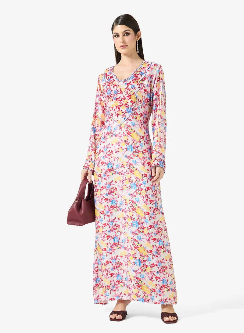 Arabian Closet  Embellished Belted Jalabiya for Women | Best Price UAE