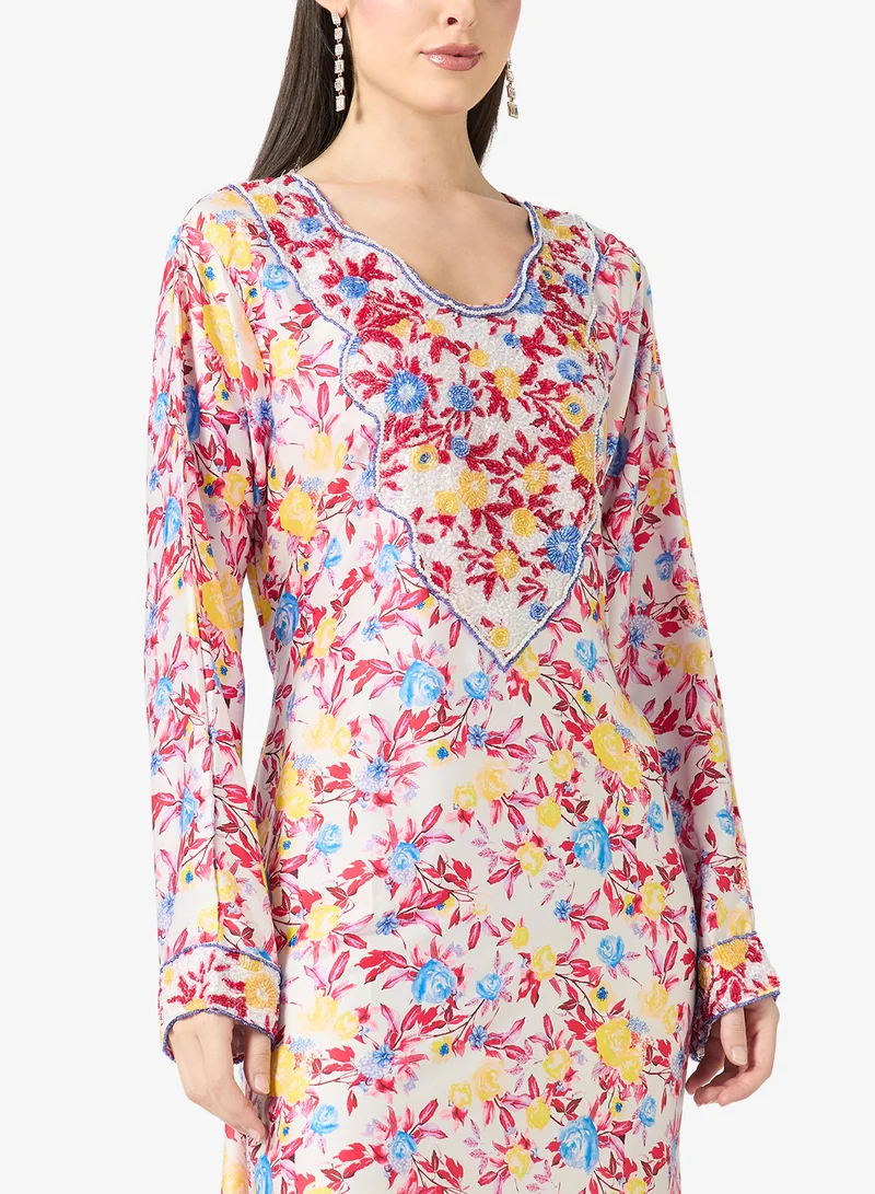 Arabian Closet  Embellished Belted Jalabiya for Women | Best Price UAE