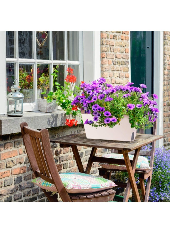 Relex 3PCS Self Watering Plant Pots,10.5 Inch Rectangular Windowsill Herb Planter Box with Drainage Hole Hidden Tray, Modern Plastic Flower Pots for Indoor, Outdoor, Garden, Office, Patio - Image 5