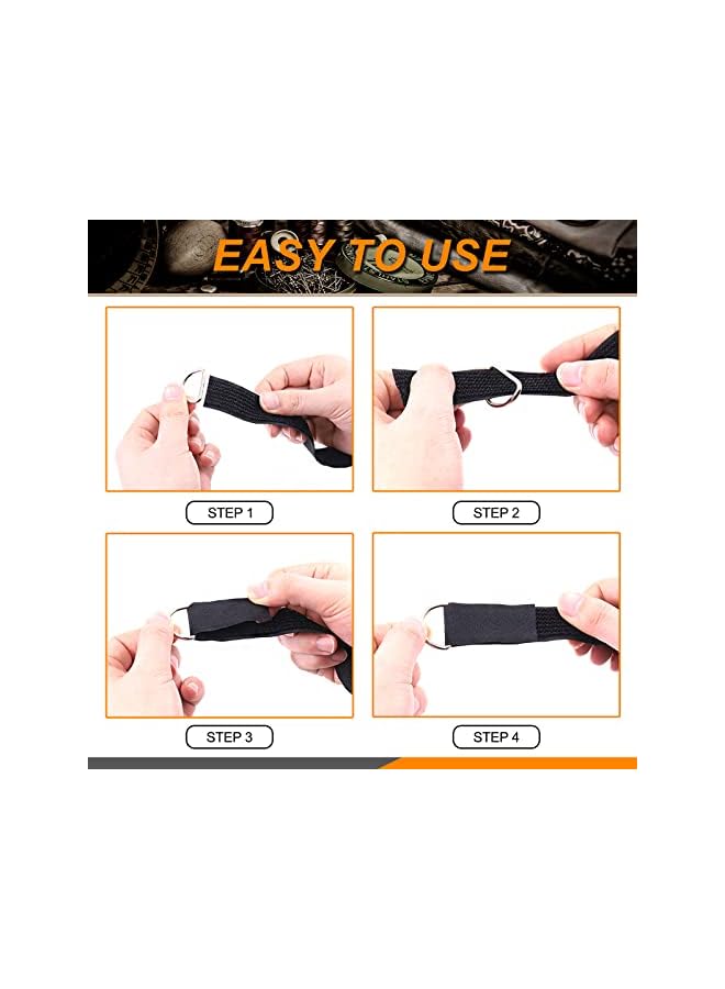 Green Tiger 25mm*10m Hook and Loop Straps with 50 Thick Metal Buckles Square Rings D Rings, Adjustable fastening cable straps Reusable Cut to Length Cable Ties Nylon Cinch Straps for Organizer or Storage - Image 5