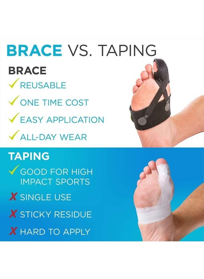 BraceAbility - Turf Toe Brace - Soft Big Toe Taping Splint Straightener Wrap with Support Straps for Sprains and Hallux Rigidus Relief (Left Foot) - Image 1