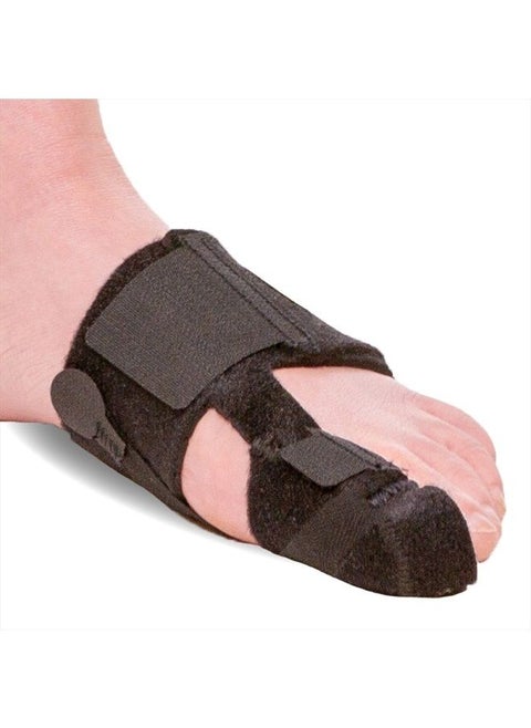 Turf Toe Brace - Soft Big Toe Taping Splint Straightener Wrap with Support Straps for Sprains and Hallux Rigidus Relief (Left Foot)
