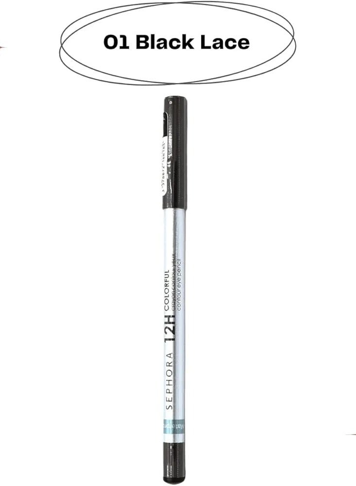 سيفورا قلم تحديد العيون الملون لمدة 12 ساعة - رقم 01 دانتيل أسود - Image 3
