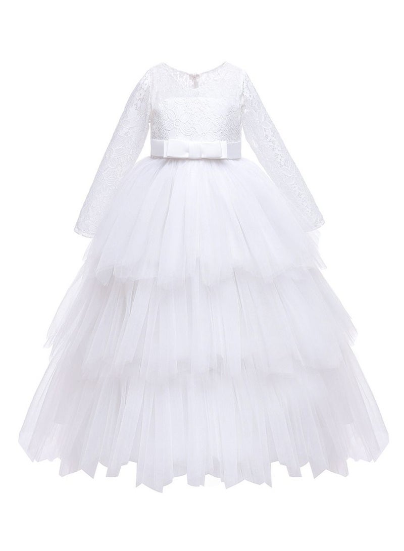 Loquat Fashionable Cute Girls Dresses White  - Image 1