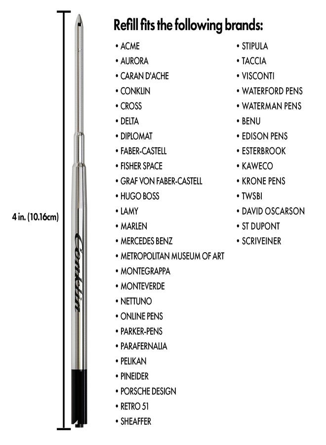 Conklin Soft Ink Ballpoint Refill, Black (6 pcs tube) - Image 2