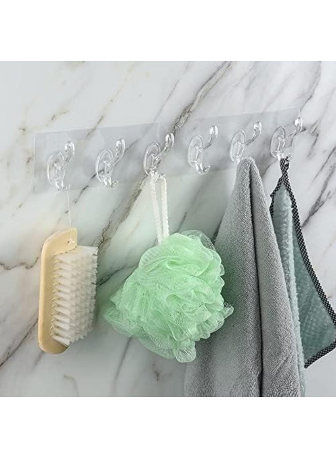 Adhesive Wall Hanger Hooks for Hanging Clothes Strong Self Adhesive Magic Sticker Home Kitchen Bathroom Bedroom Door Organizers Accessories Items (TRANSPARENT-6-HOOK-HANGER) - Image 3