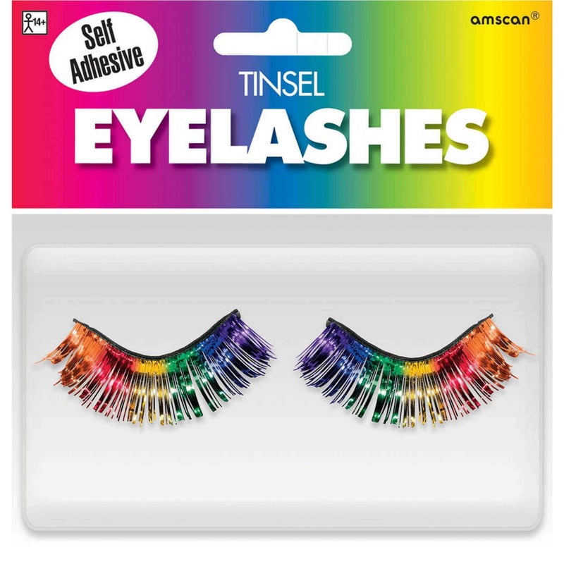 Amscan Rainbow Tinsel False Eyelashes 05 x 1 1 Pair Stunning Lashes For Parties Festivals - Image 3