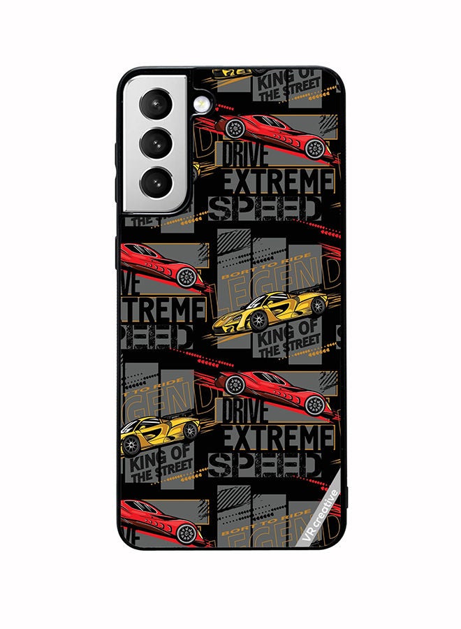 VR CREATIVE Protective Case Cover For Samsung Galaxy S22 5G Abstract Seamless Pattern With Sport Cars Design Multicolour - Image 1