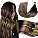 LaaVoo I Tip Hair Extensions Human Hair Black I Tip Extensions Human Hair Balayage Natural Black to Medium Brown Ombre Caramel Brown Itip Human Hair Extensions for Black Women 18 Inch 50g 50s - Image 2