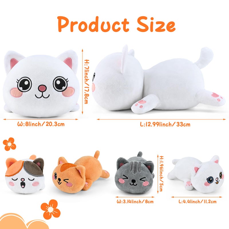 KMUYSL Cat Stuffed Animals Toys for Ages 0 1 2 3 4 5 6 7 8+ Years Old Kids - Mommy Cat with 4 Baby Kitty in Her Tummy, Idea Xmas Birthday Gifts for Baby, Toddler, Girls, Boys - Image 3