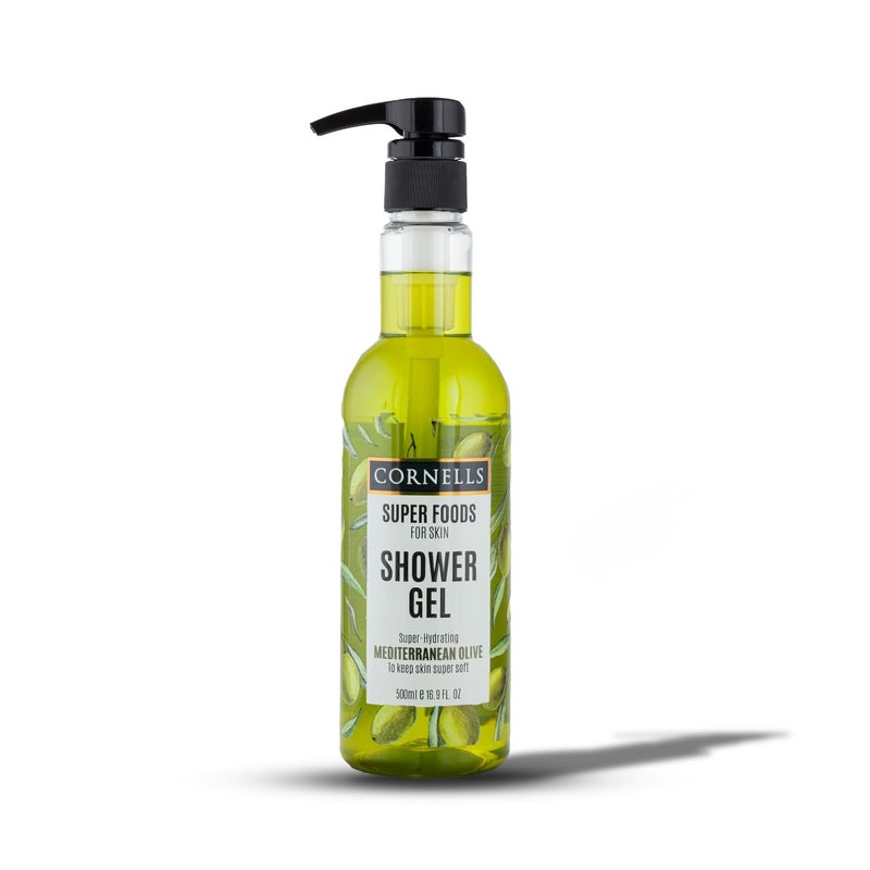 CORNELLS WELLNESS CORNELLS Super Foods Mediterranean Olive Shower Gel To Keep Skin Super Soft For Men & Women | Super Hydrating Nourishing Body Wash for Soft Skin | Gentle Cleansing - 500ml - Image 1