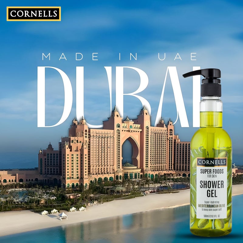 CORNELLS WELLNESS CORNELLS Super Foods Mediterranean Olive Shower Gel To Keep Skin Super Soft For Men & Women | Super Hydrating Nourishing Body Wash for Soft Skin | Gentle Cleansing - 500ml - Image 5