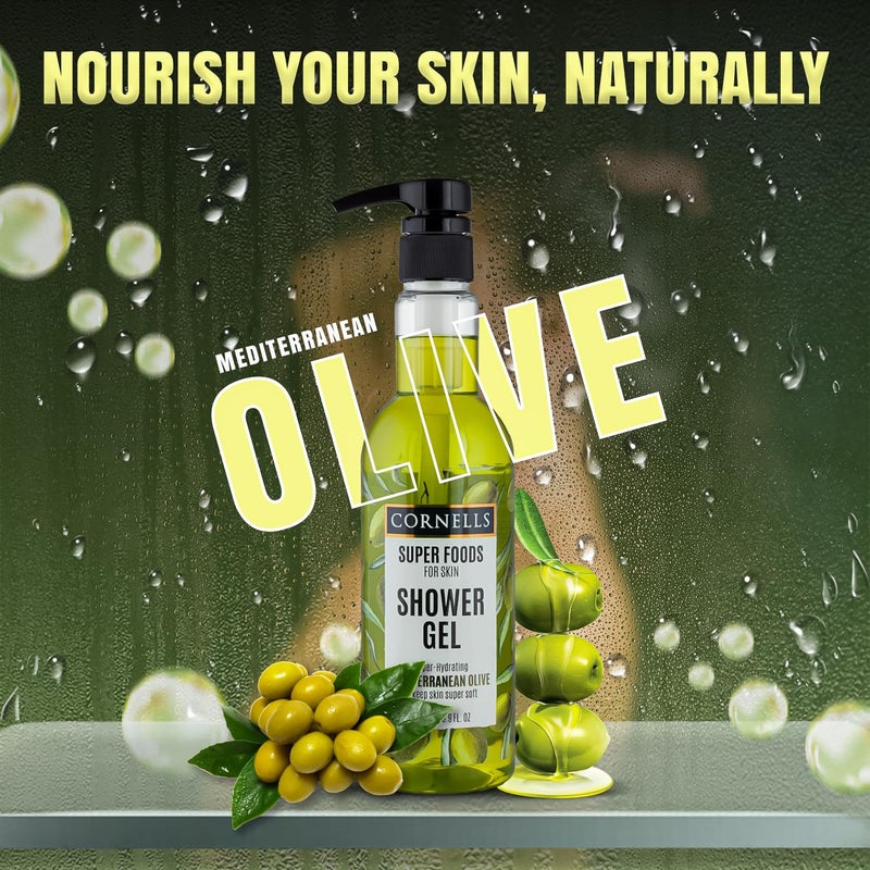 CORNELLS WELLNESS CORNELLS Super Foods Mediterranean Olive Shower Gel To Keep Skin Super Soft For Men & Women | Super Hydrating Nourishing Body Wash for Soft Skin | Gentle Cleansing - 500ml - Image 4