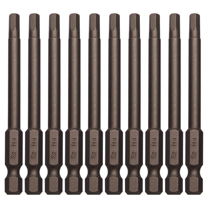 Sipery Hex Head Allen Wrench Drill Bits 5/32 Inch Hex Bit H4 S2 Steel Magnetic 1/4 Impact Driver Bits 3 Inch Long 10 Pack