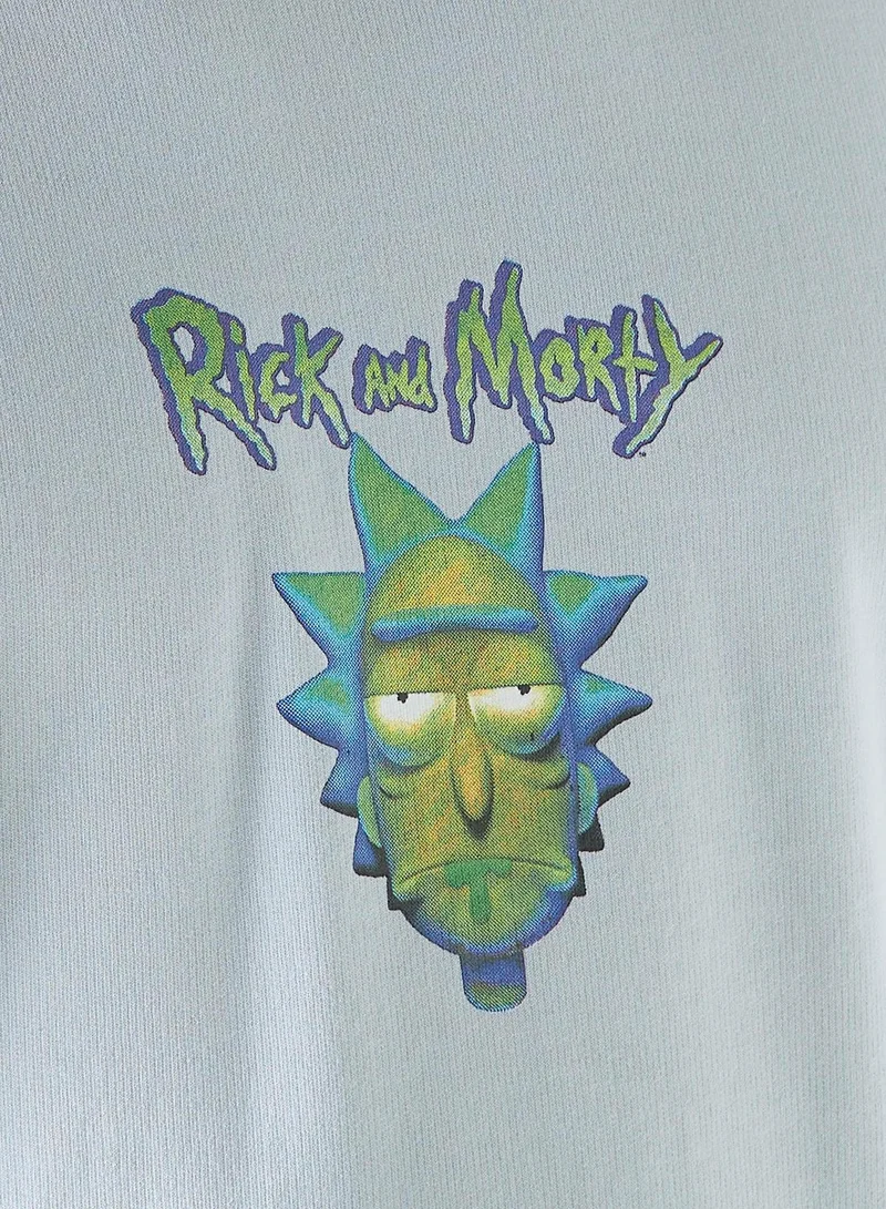SP Characters Rick And Morty Print Crew Neck T-Shirt