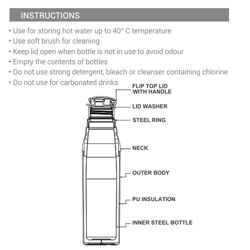 Milton Milton Kool Steelight 900 Insulated School Kids Bottle with Inner Steel, 660 ml, Ivory - Image 4