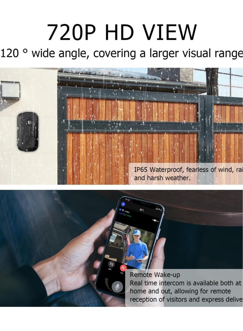 Smart Wireless Remote Video Doorbell, Intelligent Visual Doorbell 120° Viewing Angle Home Intercom HD Night Vision WiFi Security Door Doorbell - Image 4