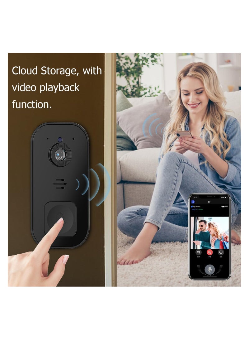 Smart Wireless Remote Video Doorbell, Intelligent Visual Doorbell 120° Viewing Angle Home Intercom HD Night Vision WiFi Security Door Doorbell - Image 5